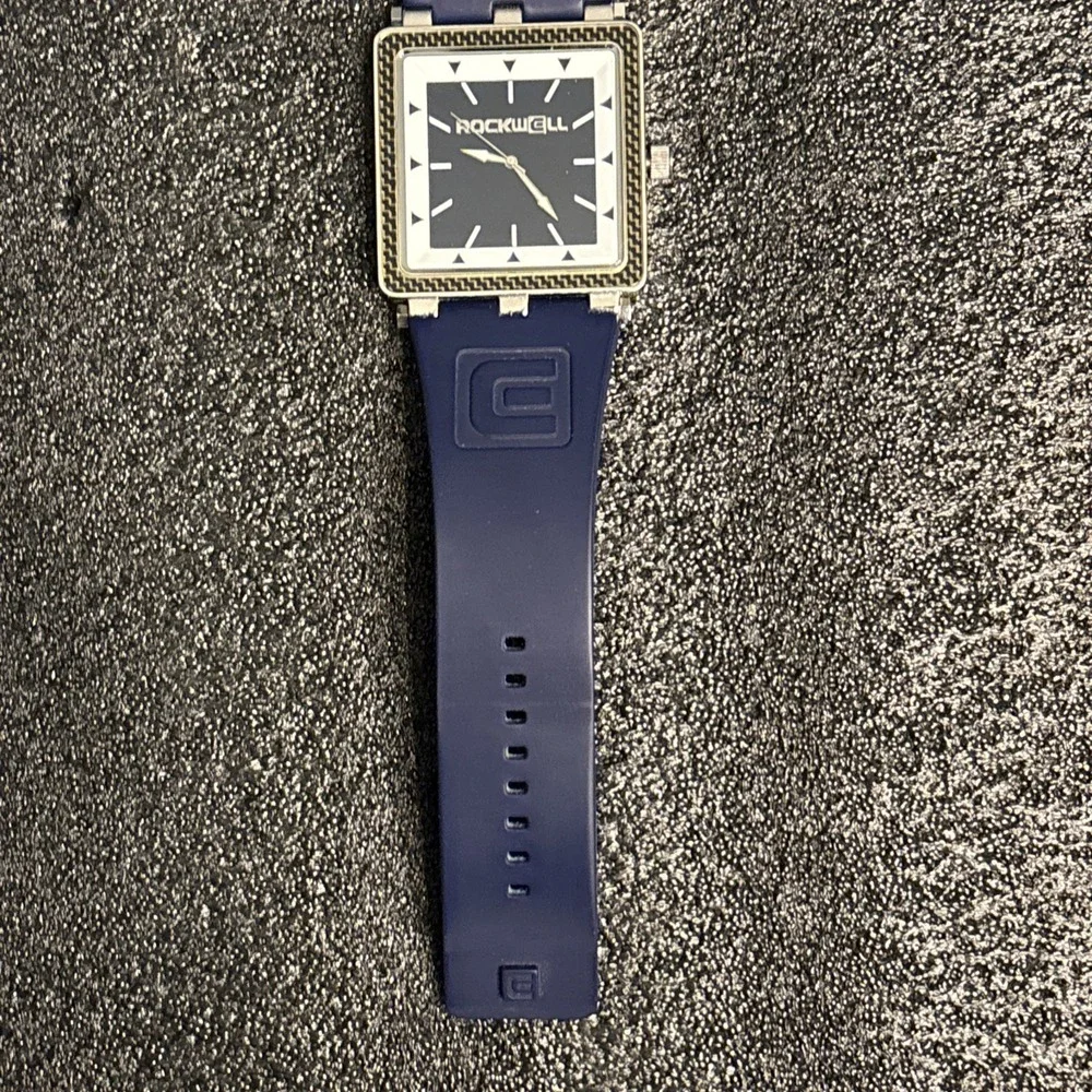 Rockwell The CF Fast and Light Watch Navy Blue Carbon Fiber Square Face 100M‎